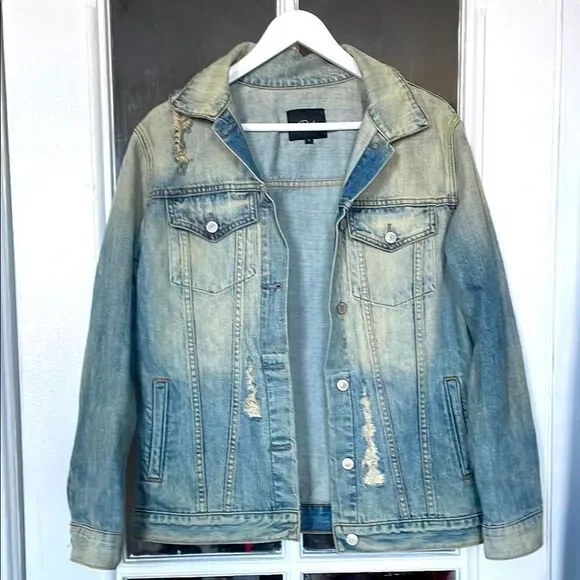 Rails distressed ripped modern vintage knox denim jean jacket size small - Picture 1 of 14